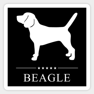 Beagle Dog White Silhouette Magnet